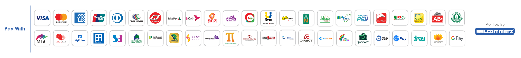 Payment methods we accept